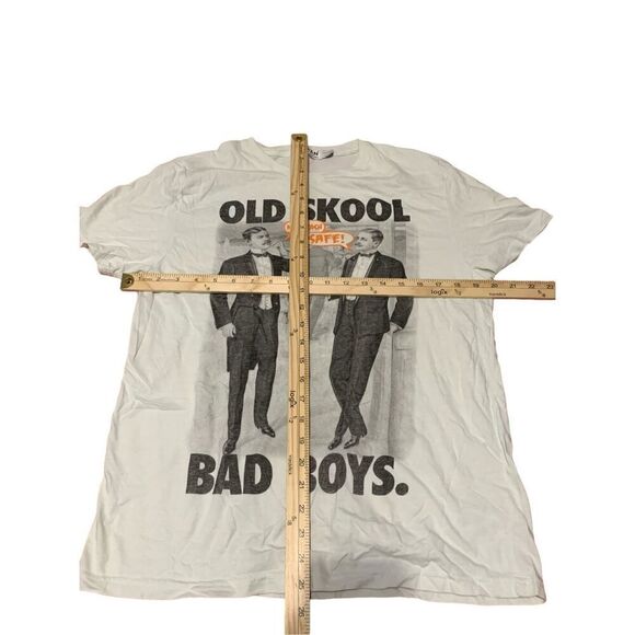Nordstrom men Topman stretchy graphic old skool Bad boys t-shirt size Large Good - Picture 12 of 12